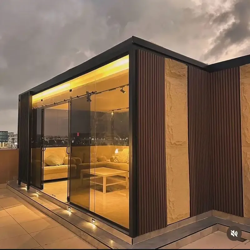 مقاول بناء مجالس زجاجية أنيقة وبسيطة بأقل تكلفة بالجنوب