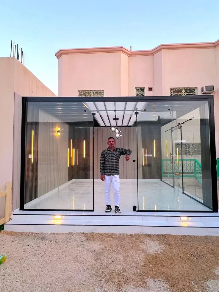 ارخص مقاول بناء مجلس خارجي في نجران وعسيربالحوش انيق زجاجي 