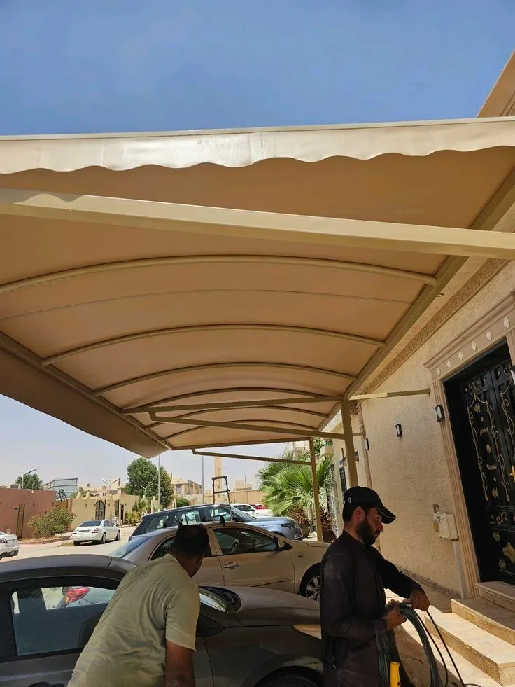 تركيب مظلات سيارات مقص ومظلات مداخل في الجنوب وأبها