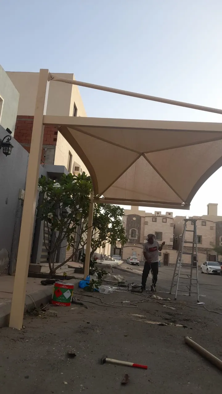 اشكال مظلات مواقف سيارات الحديثة في محايل عسير
