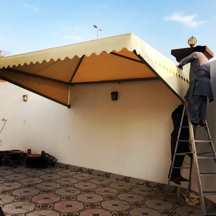 اصلاح مظلات كراج مقوسة بتثبيت آمن في الجنوب وابهاء 