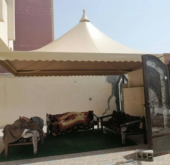 اصلاح مظلات كراج مقوسة بتثبيت آمن في الجنوب وابهاء 