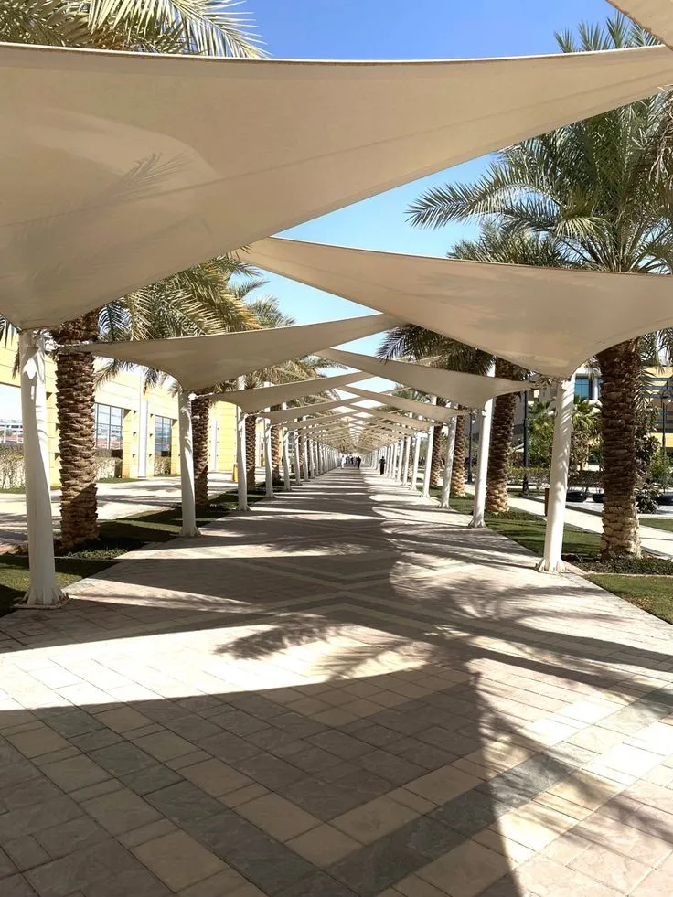 مظلات سيارات وشبكات الشد الإنشائي والمظلات المتحركة بالجنوب