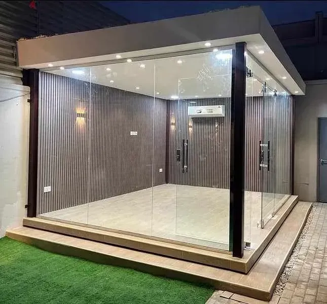 مجلس خارجي مصنوع من الساندوش والحديد والأسمنت بوردفي أبها 