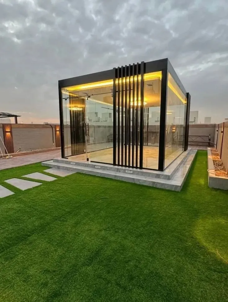مجالس خارجية زجاجية فاخرة في أبها|تصميم وتركيب مجالس 